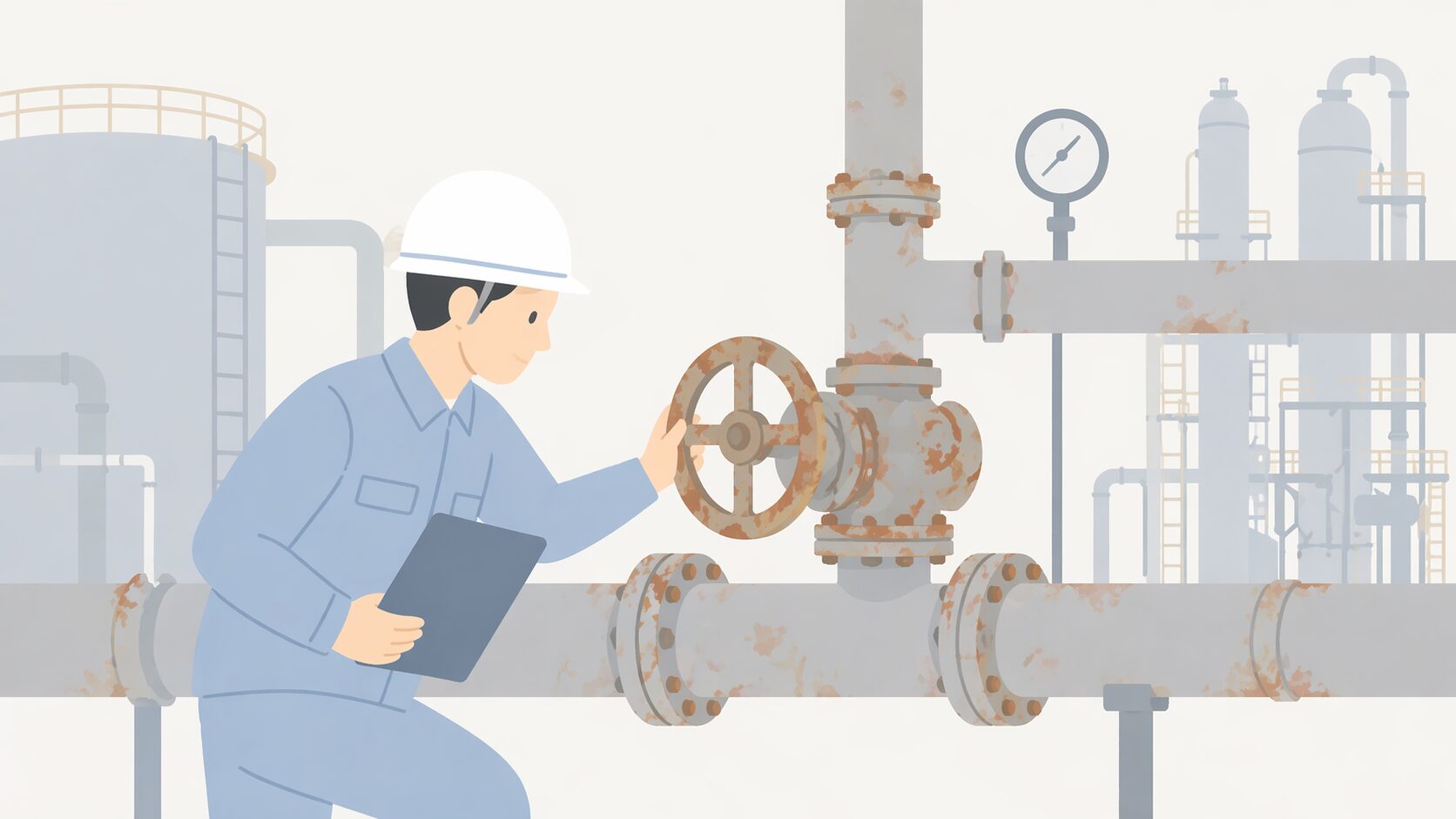 高圧ガスのバルブイラスト